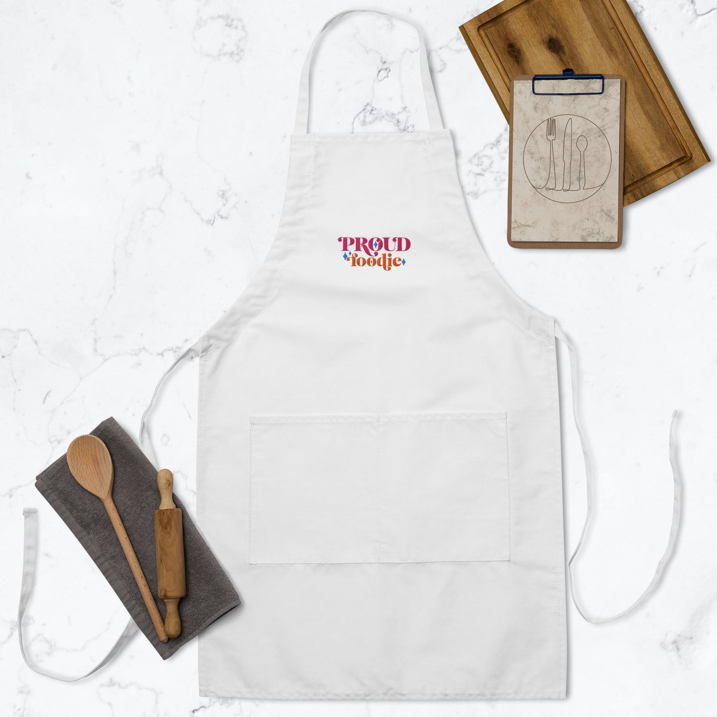 Proud Foodie Embroidered Apron