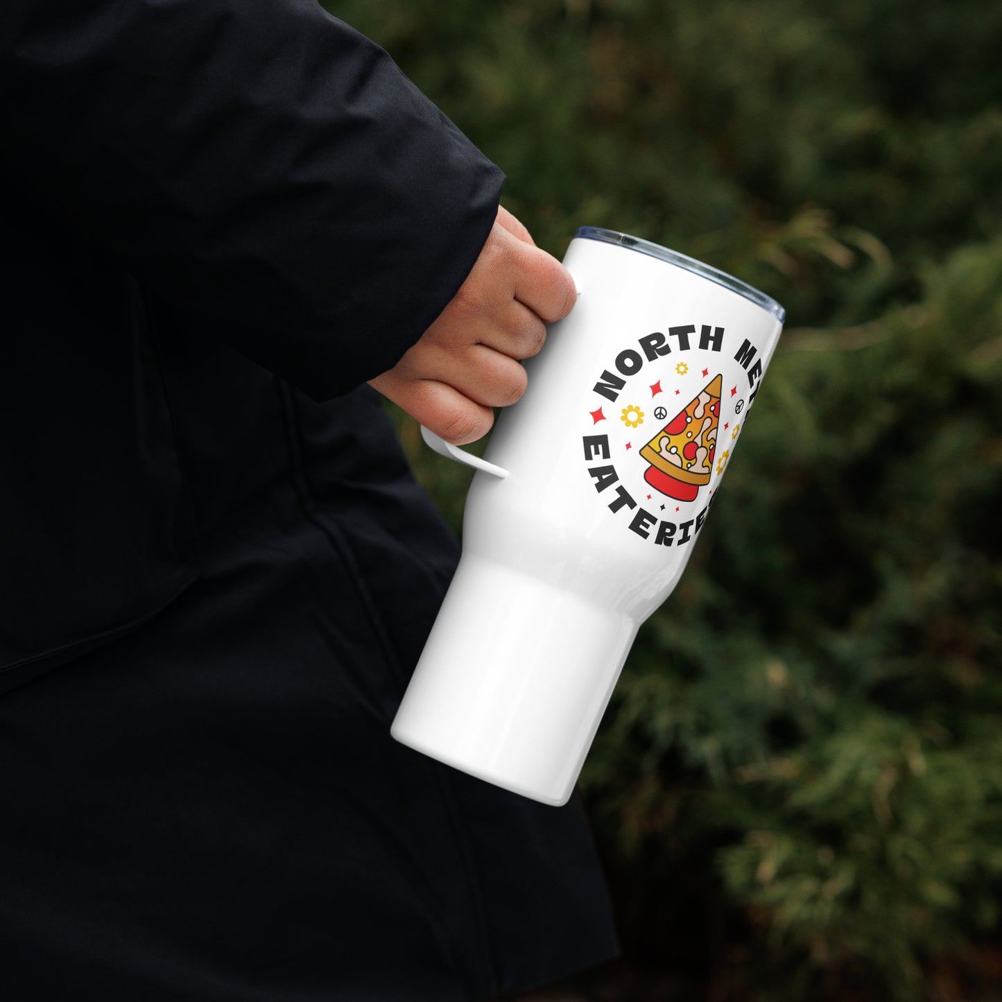 NME PIzza Travel mug with a Handle