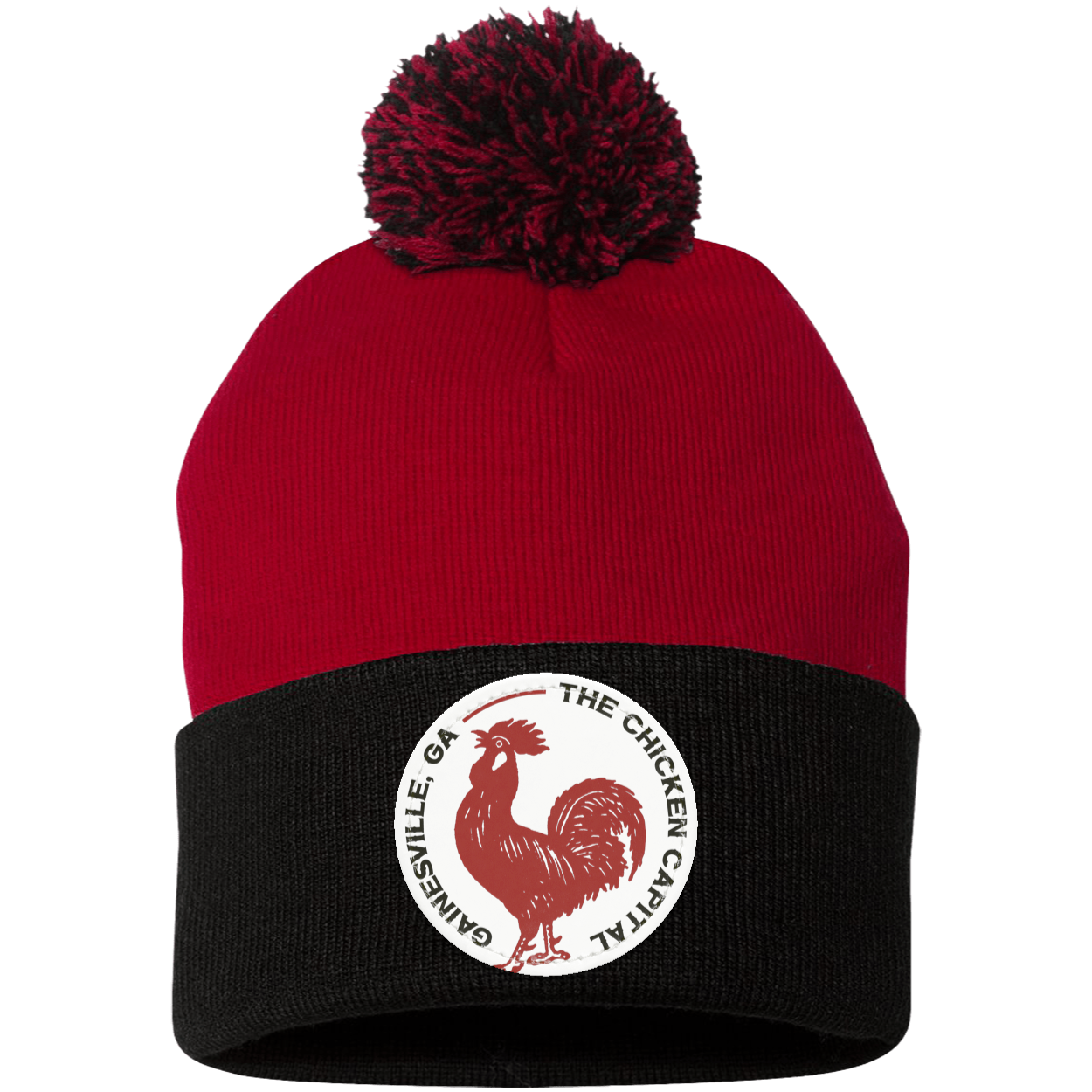 Chicken Capital Pom Pom Knit Cap - Patch