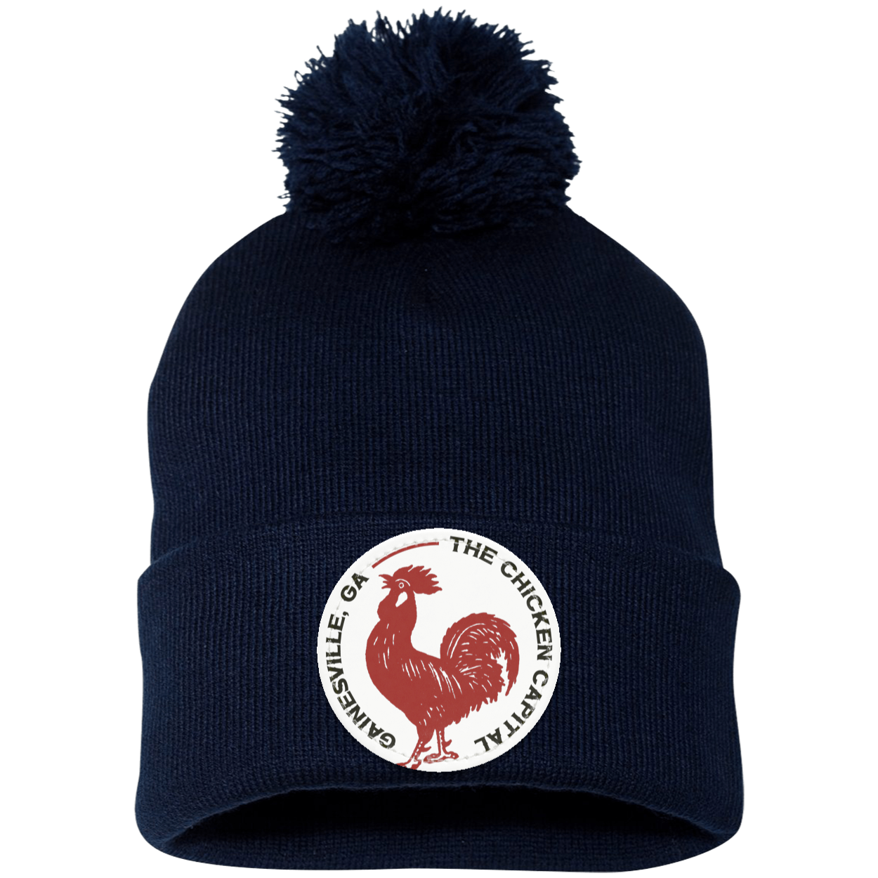 Chicken Capital Pom Pom Knit Cap - Patch