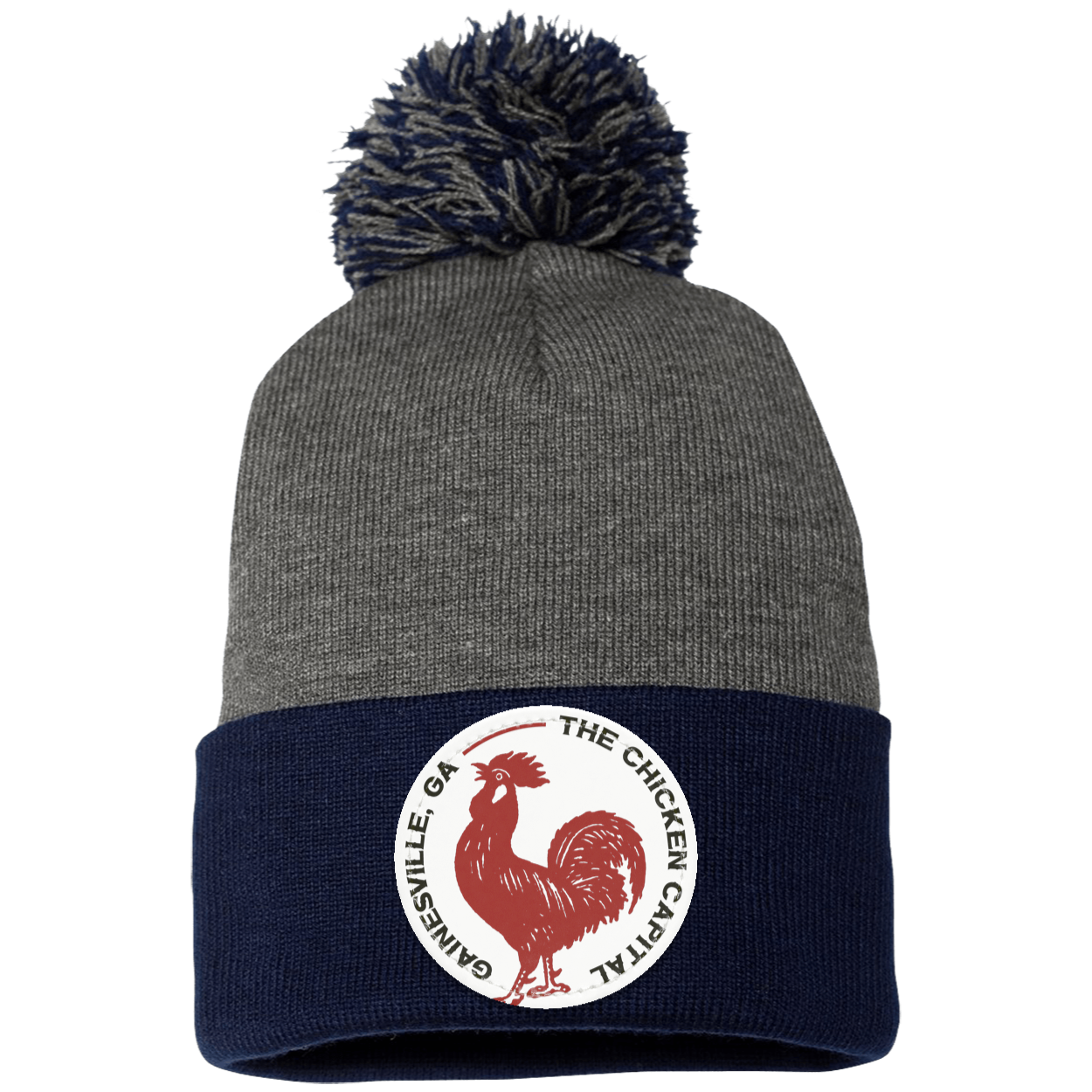 Chicken Capital Pom Pom Knit Cap - Patch