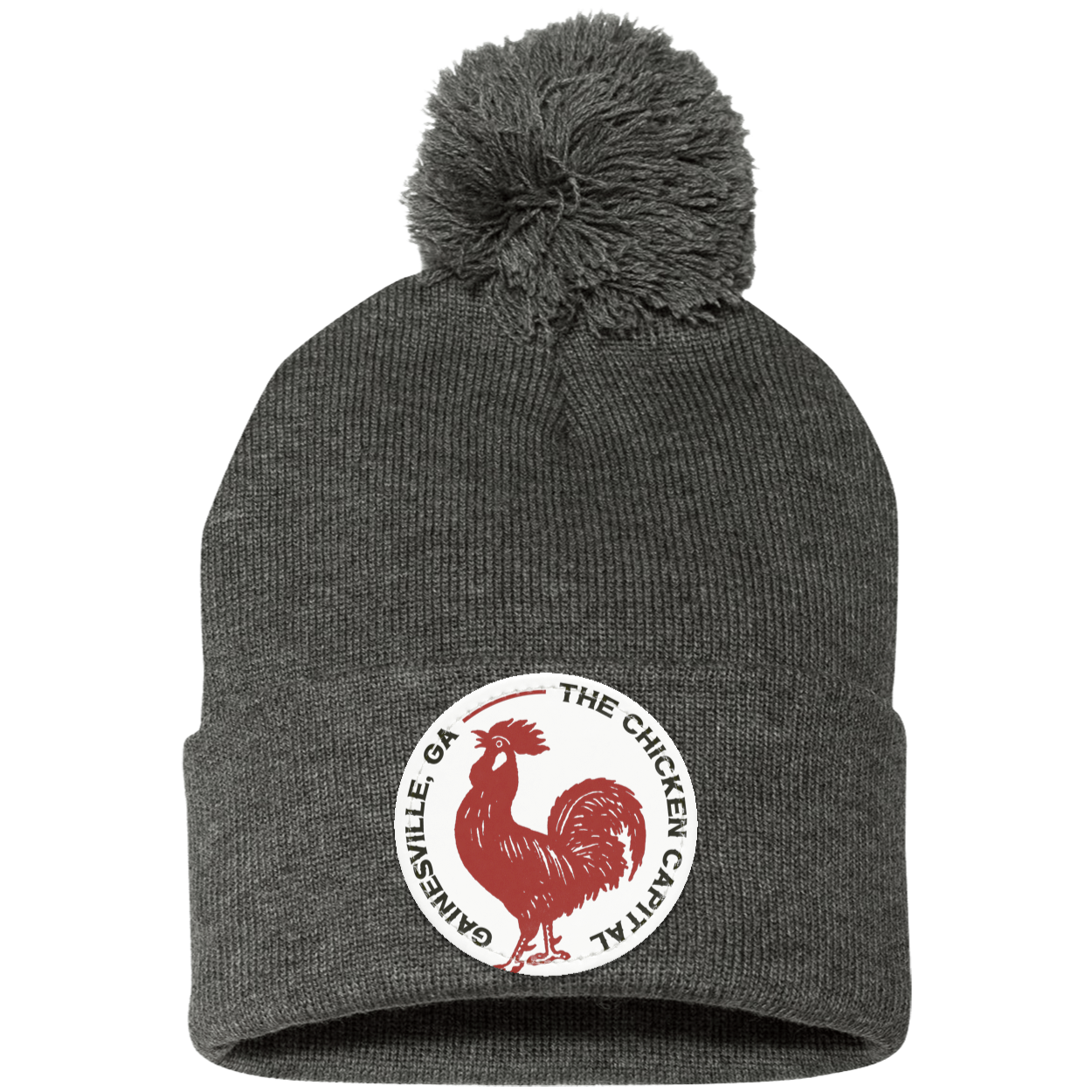 Chicken Capital Pom Pom Knit Cap - Patch