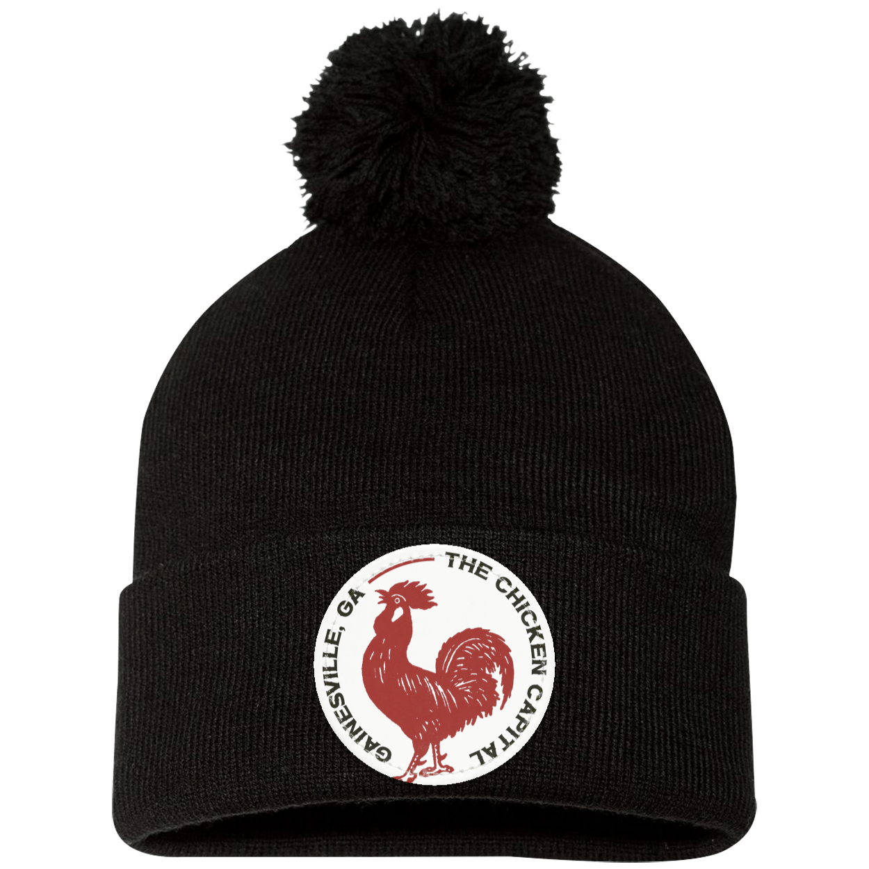 Chicken Capital Pom Pom Knit Cap - Patch