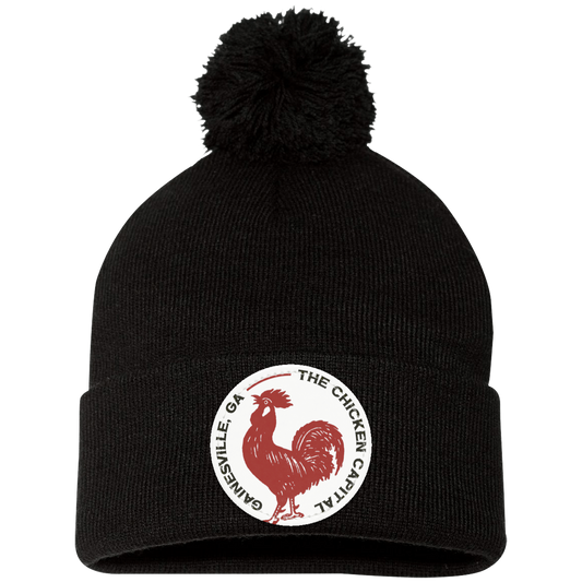 Chicken Capital Pom Pom Knit Cap - Patch