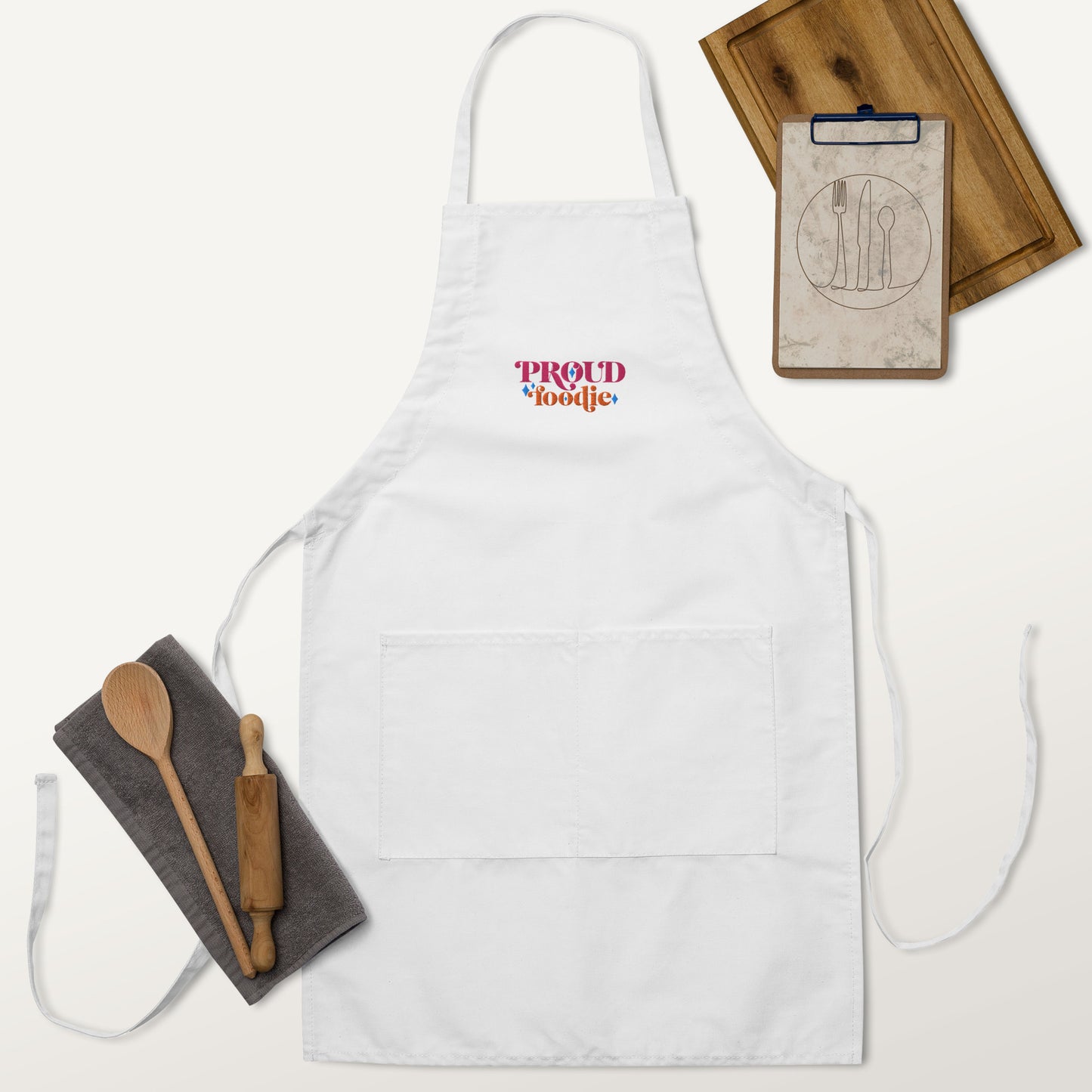 Proud Foodie Embroidered Apron