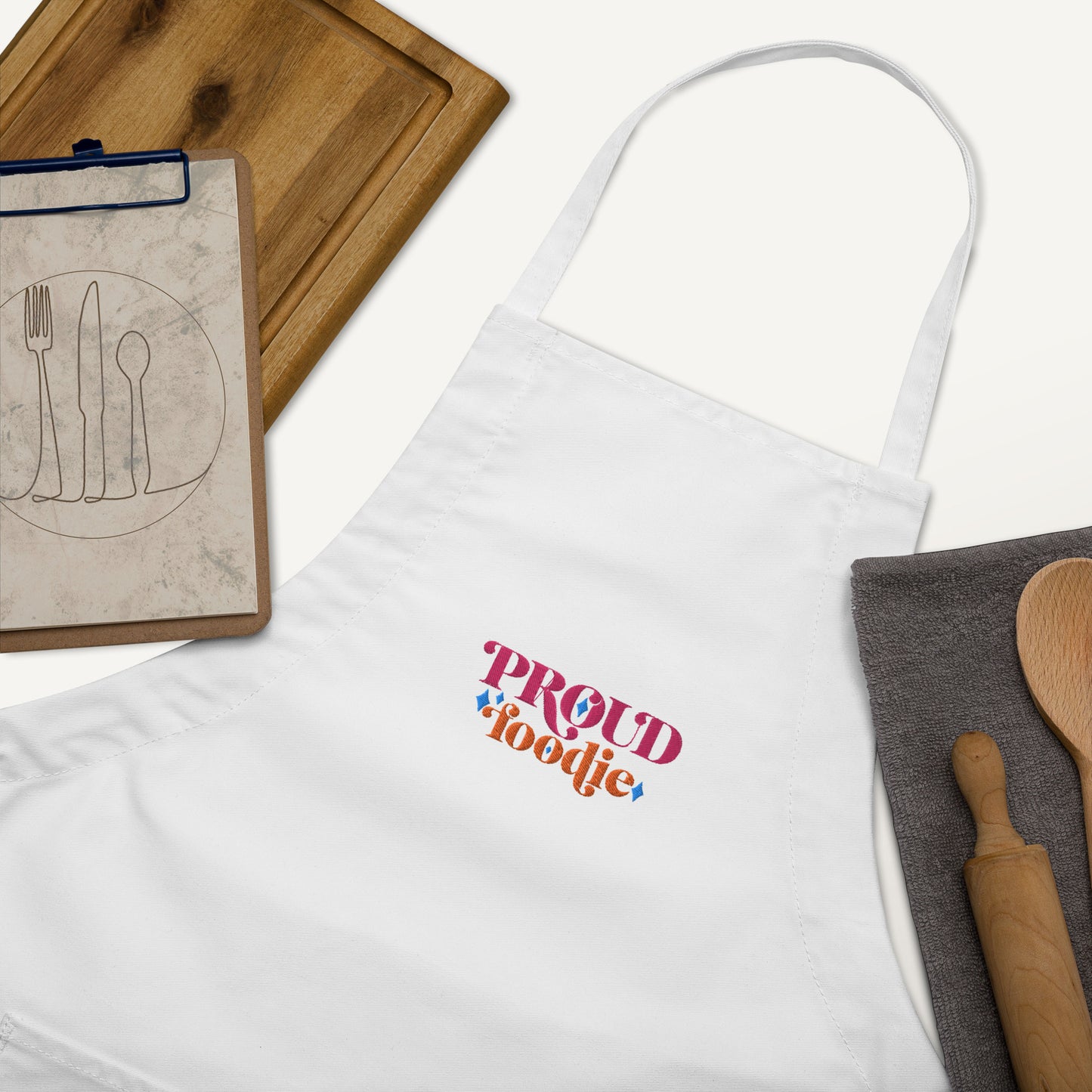 Proud Foodie Embroidered Apron